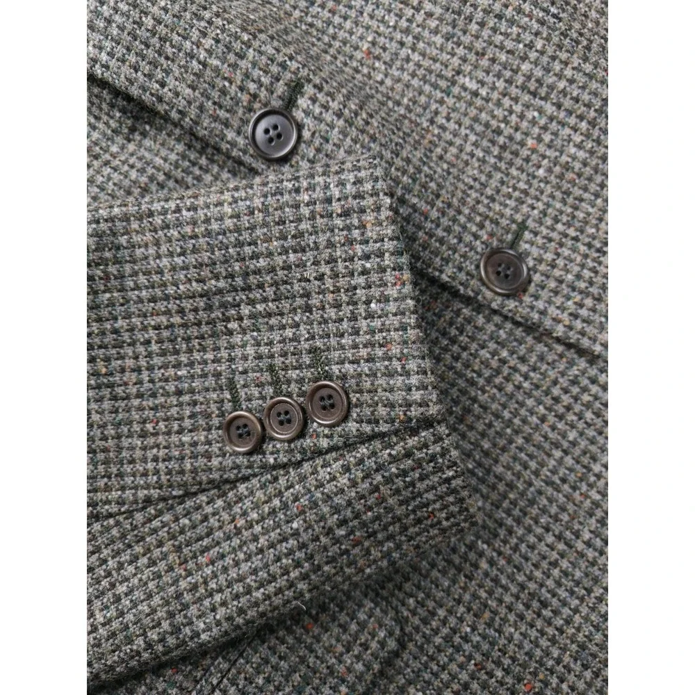 Guidy Look Vintage 44R Green Multicolor Tweed Blazer Mens Sport Coat Italy